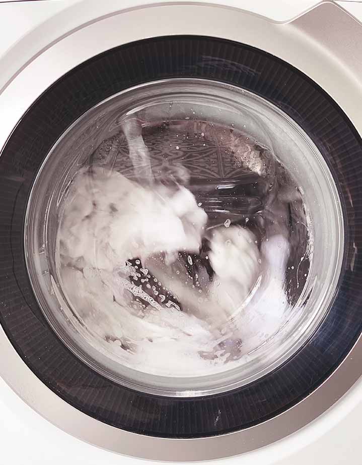 washing machine close up - how to care for your garments, how to properly do fabric care.